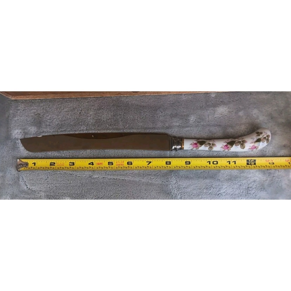 A.E. Lewis & Co‎ Floraine Sheffield England Decorative Cake Knife Rose Bud READ - Picture 8 of 10